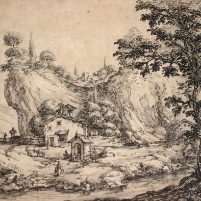 Ätzbild von Jacques Callot Buchdruck - XVII Jhd