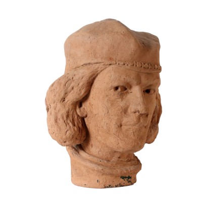 Neo-Renaissance Style Terracotta Head Italy XX Century