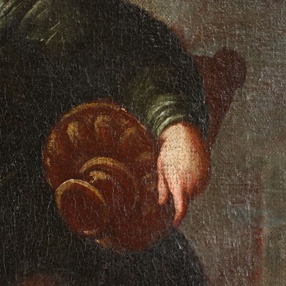Moïse Fait Jaillir l'Eau du Rocher Huile sur Toile - Italie XVIII Sièc