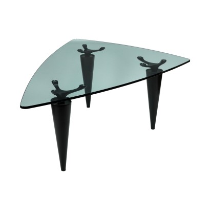 Table Oscar Cassina Verre Métal Bois - Italie Années 1980-1990