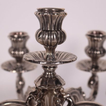 antigüedades, candelabro, candelabro antiguo, candelabro antiguo, candelero italiano antiguo, candelabro antiguo, candelero neoclásico, candelero del siglo XIX, Par de Candelabros de Plata