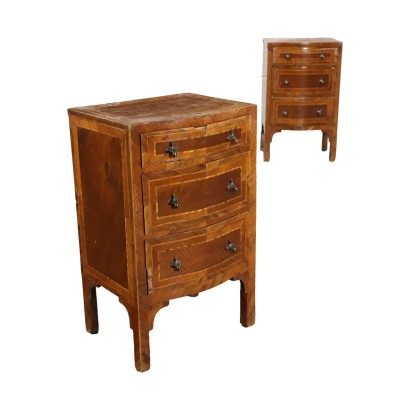 Pair of Directoire Bedside Tables Walnut Cherry Italy XIX Century
