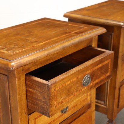 Pair of Bedside Tables Rosewood Walnut Italy XX Century