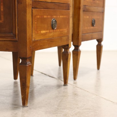 Pair of Bedside Tables Rosewood Walnut Italy XX Century