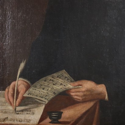 Portrait de Musicien Huile sur Toile Italie XVI Siècle