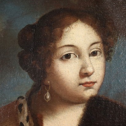 Female Portrait Oil on Canvas Italy XVIII Century