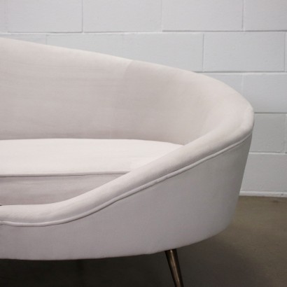 3 Seater Sofa Munari Style Foam Brass Fabric Italy