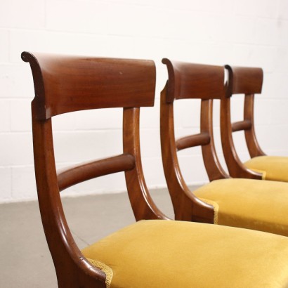 antiguo, silla, sillas antiguas, silla antigua, silla italiana antigua, silla antigua, silla neoclásica, silla del siglo XIX, grupo de cinco sillas regencia