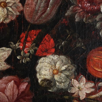 Stilleben mit Blumen Öl auf Leinwand - Italien XVII Jhd