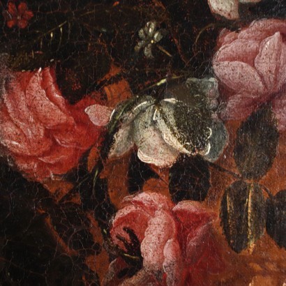 Still Life with Flowers Oil on Canvas Italy XVII Century