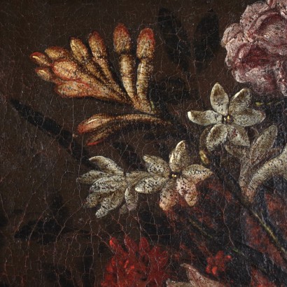 Stilleben mit Blumen Öl auf Leinwand - Italien XVII Jhd