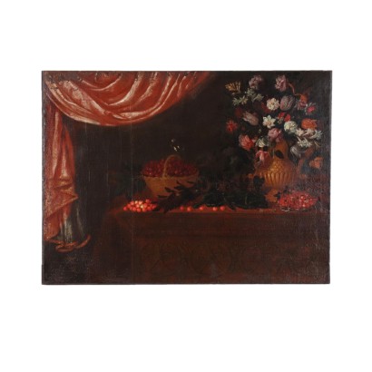 Nature Morte aux Fleurs Huile sur Toile Italie XVII Siècle