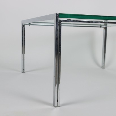 Luar Coffee Table by ICF Chromed Metal Glass Italy 1970s