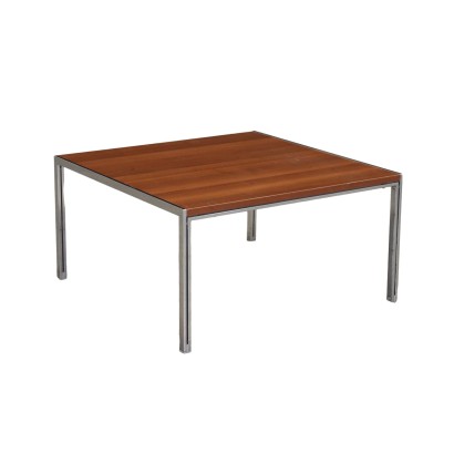 Luar Center Table by ICF Walnut Metal Italy 1970s