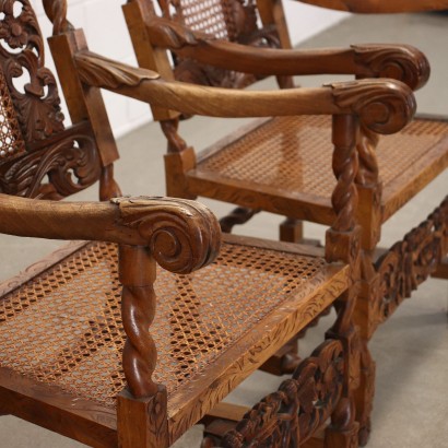 antiguo, sillón, sillones antiguos, sillón antiguo, sillón italiano antiguo, sillón antiguo, sillón neoclásico, sillón del siglo XIX, par de sillones neorrenacentistas