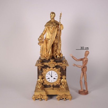 antiquariato, orologio, antiquariato orologio, orologio antico, orologio antico italiano, orologio di antiquariato, orologio neoclassico, orologio del 800, orologio a pendolo, orologio da parete,Orologio da Appoggio con Figura di Imp