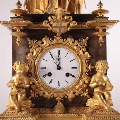 antiquariato, orologio, antiquariato orologio, orologio antico, orologio antico italiano, orologio di antiquariato, orologio neoclassico, orologio del 800, orologio a pendolo, orologio da parete,Orologio da Appoggio con Figura di Imp