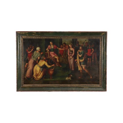 The Continence of Scipio Oil on Table Italy XVII Century