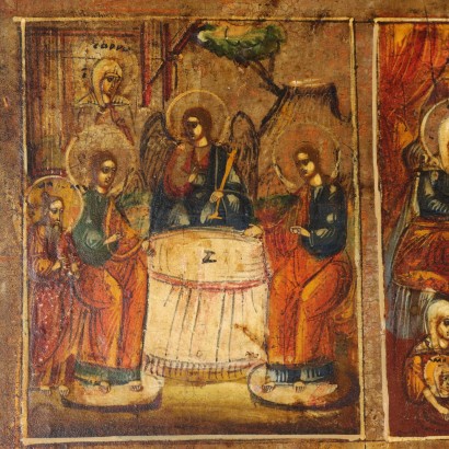 Ikone mit Szenen aus dem Leben Jesus Tempera - Russland XVIII Jhd