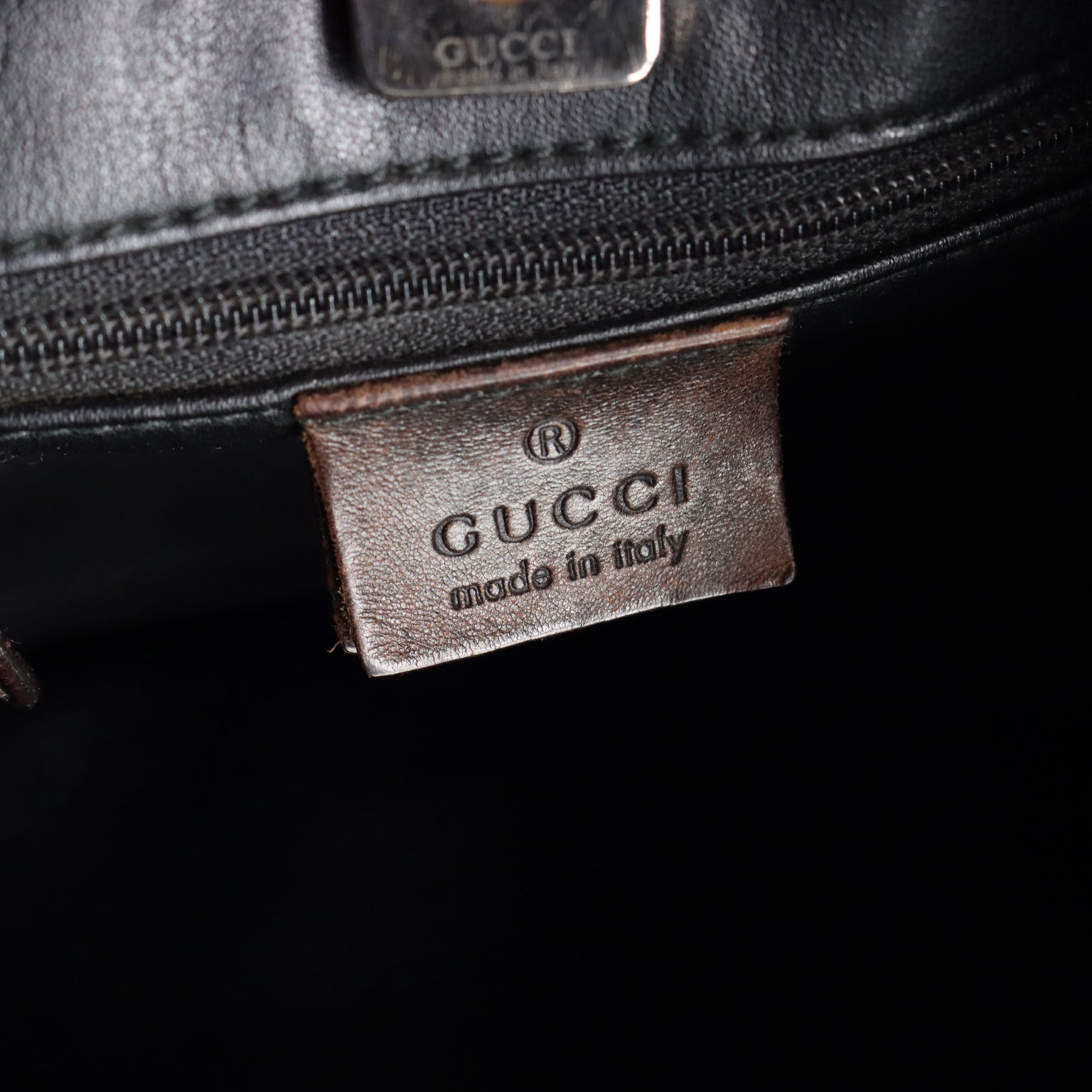 Gucci Bag Leather Canvas Italy 1990s Clothing House Linens Vintage dimanoinmano