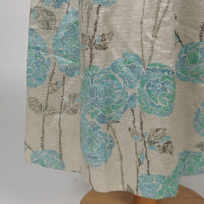 moda vintage, abito da sera, vintage da sera, moda milano,Vestito Vintage in Jacquard Argentato