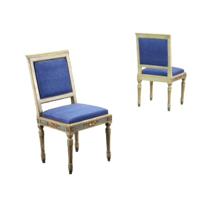 antiguo, silla, sillas antiguas, silla antigua, silla italiana antigua, silla antigua, silla neoclásica, silla del siglo XIX, Par de sillas neoclásicas lombardas