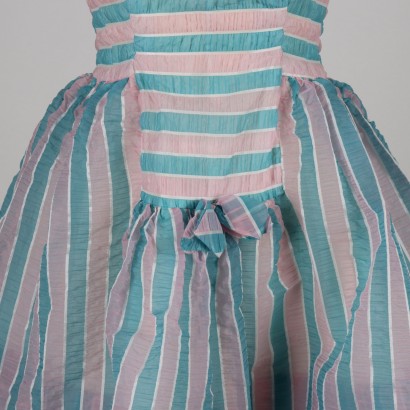 Robe à Rayures Organza Taille S - Italie Années 1980