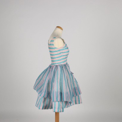 Robe à Rayures Organza Taille S - Italie Années 1980