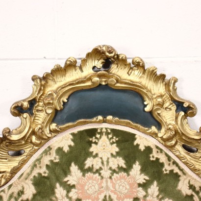 Headboard in Rococo Style Velvet Wood - Italy XX Century