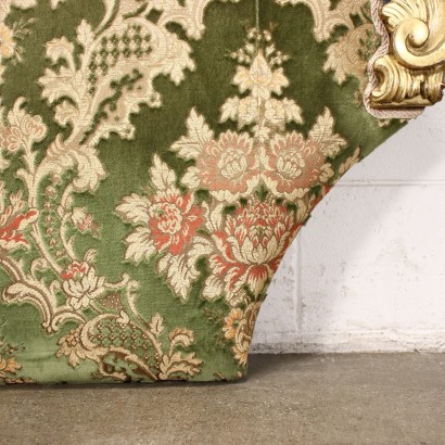 Headboard in Rococo Style Velvet Wood - Italy XX Century