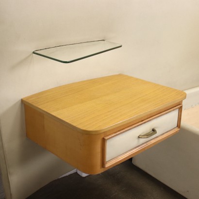 Doppelbett Holz Skai Italien 1950er