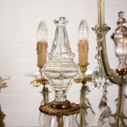 antigüedades, candelabro, candelabros antigüedades, candelabro antiguo, candelabro italiano antiguo, candelabro antiguo, candelabro neoclásico, candelabro del siglo XIX, bronce dorado y vidrio Mo