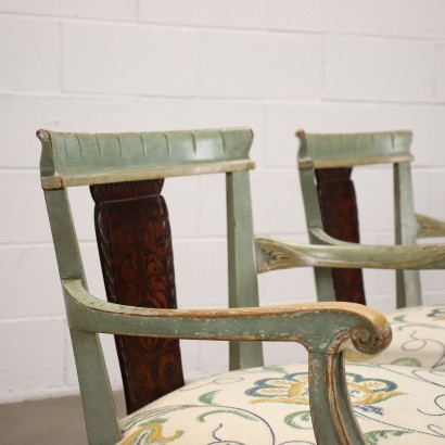 Pair of Eclectic Armchairs Oak - Italy XX Century