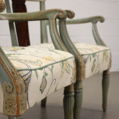 Pair of Eclectic Armchairs Oak - Italy XX Century