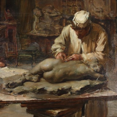 Öl auf Leinwan Giuseppe Cherubini - Italien 1909