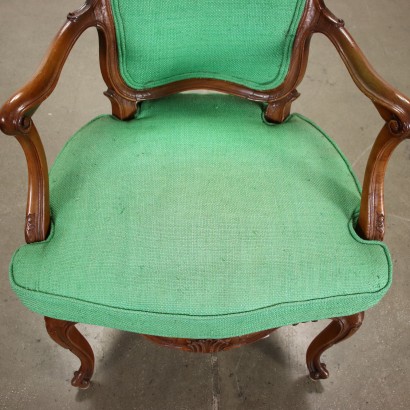 Paire de Fauteuils Baroque Noyer - Italie XVIII-XX Siècle