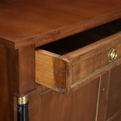 Empire Style Sideboard Walnut Brass - Italy XX Century