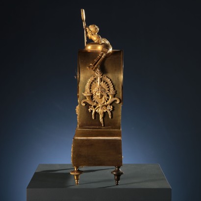 Mantel Clock Gilded Bronze Italy XIX Century