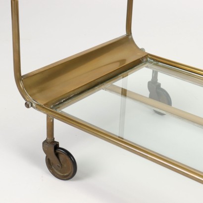 Service Trolley Brass Glass Italy 1960s