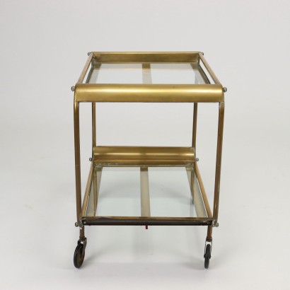 Service Trolley Brass Glass Italy 1960s