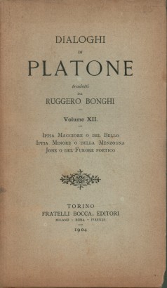 Dialoghi di Platone (Volume XII)
