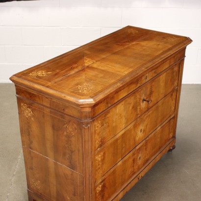 Charles X Chest of Drawers with Mirror Walnut - Italy XIX Century