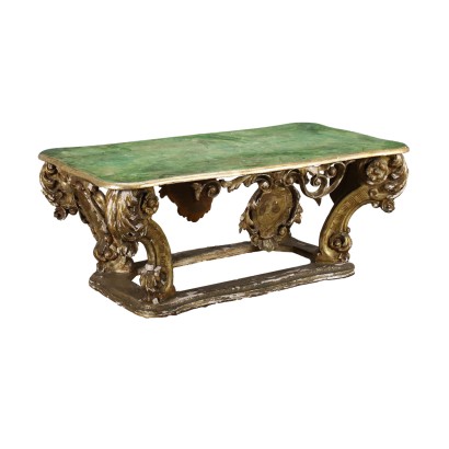 Table Baroque Style Marbled Wood - Italy XX Century