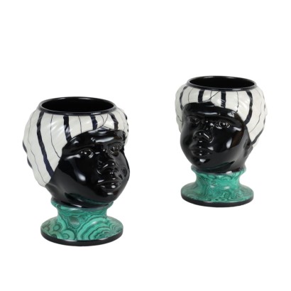 Pair of Vases in Style Ceramic - Italy 1960s-1970s