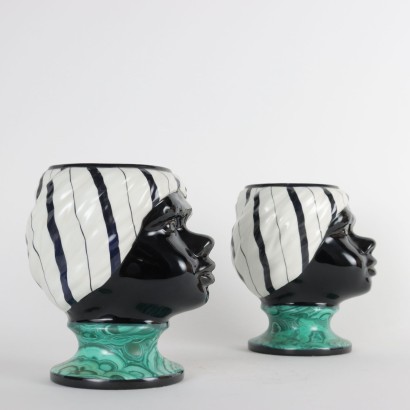 Pair of Vases in Style Ceramic - Italy 1960s-1970s