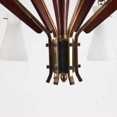 Ceiling Lamp Brass Alluminium Italy 1950s-1960s