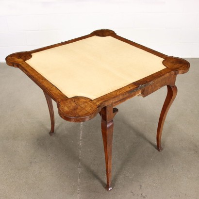 Table de Jeu Baroque Noyer - Italie XVIII Siècle