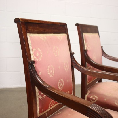 Pair of Restoration Armchairs Mahogany - France XIX Century