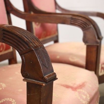 Pair of Restoration Armchairs Mahogany - France XIX Century