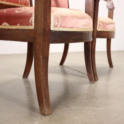 Pair of Restoration Armchairs Mahogany - France XIX Century